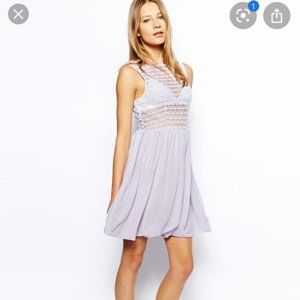 American Apparel Lavender Lace Chiffon Dress